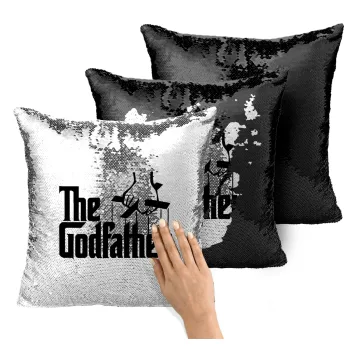 The Godfather, Μαξιλάρι καναπέ Μαγικό Μαύρο με πούλιες 40x40cm περιέχεται το γέμισμα