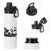 Metal water bottle with safety cap, aluminum 850ml