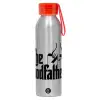 Aluminum Sports Bottle 650ml – Silver with Red Cap and Silicone Strap