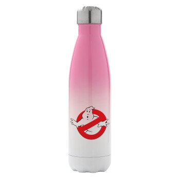 The Ghostbusters, Metal mug thermos Pink/White (Stainless steel), double wall, 500ml