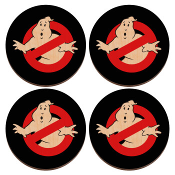 The Ghostbusters, ΣΕΤ x4 Σουβέρ ξύλινα στρογγυλά plywood (9cm)