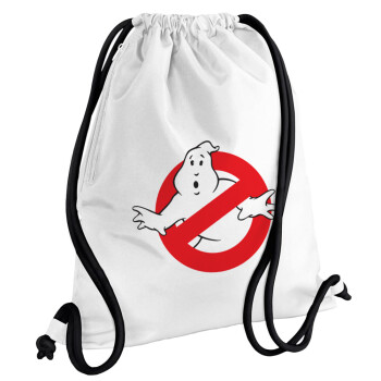 The Ghostbusters, Backpack pouch GYMBAG white, with pocket (40x48cm) & thick cords