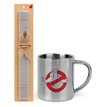 The Ghostbusters, Easter Set, metallic thermal cup (300ml) & Easter aromatic flat candle (30cm) (GRAY)