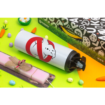 The Ghostbusters, Πασχαλινή Λαμπάδα με Travel Tumbler θερμό με διπλό καπάκι (600ml, BPA free) & κερί αρωματικό πλακέ (30cm) (ΡΟΖ)