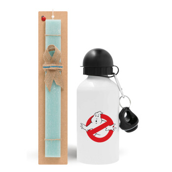 The Ghostbusters, Easter Set, metallic aluminum water bottle (500ml) & scented flat candle (30cm) (TURQUOISE)