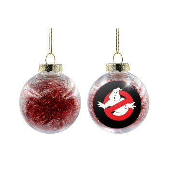 The Ghostbusters, Χριστουγεννιάτικη μπάλα δένδρου διάφανη με κόκκινο γέμισμα 8cm
