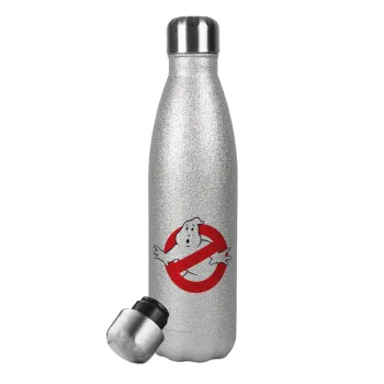 The Ghostbusters, Metallic Glitter Silver Thermos Flask (Stainless steel), double-walled, 500ml