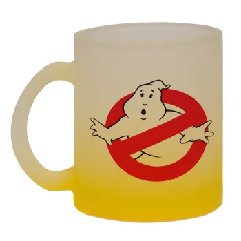 The Ghostbusters, Κούπα γυάλινη δίχρωμη με βάση το κίτρινο ματ, 330ml