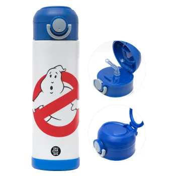The Ghostbusters, Παιδικό παγούρι θερμό, ανοξείδωτο, με καλαμάκι ασφαλείας, ΜΠΛΕ (500ml)