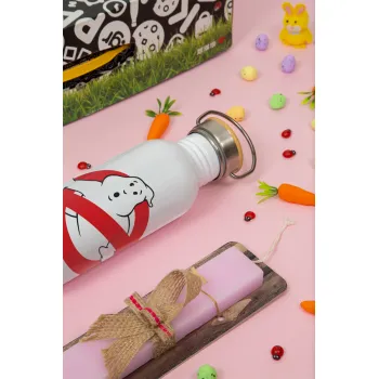 The Ghostbusters, Πασχαλινή Λαμπάδα με παγούρι μεταλλικό (620ml, stainless steel) & κερί αρωματικό πλακέ (30cm) (ΡΟΖ)