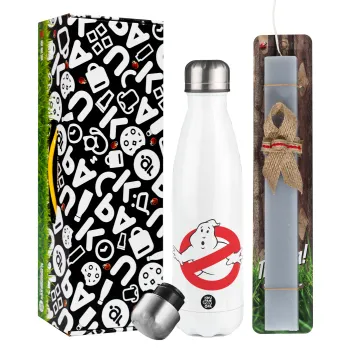 The Ghostbusters, Easter candle, metallic white thermos bottle (500ml) & aromatic flat candle (30cm) (GRAY)