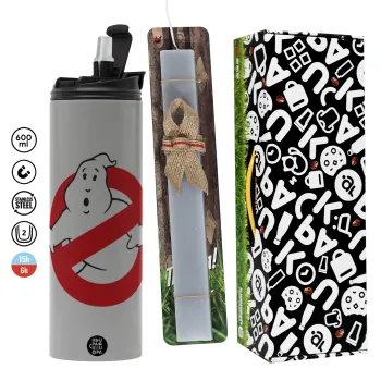 The Ghostbusters, Easter candle with Grey Tumbler Thermo 600ml & aromatic flat candle (30cm) (GREY)