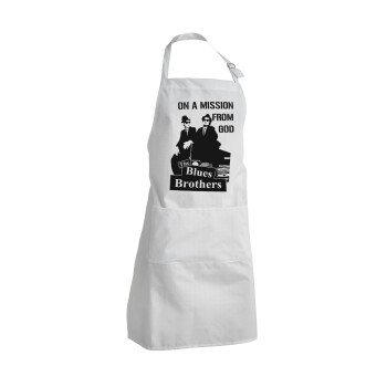 Blues brothers on a mission from God, Adult Chef Apron (with sliders and 2 pockets)