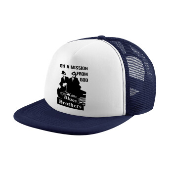 Blues brothers on a mission from God, Καπέλο Soft Trucker με Δίχτυ Dark Blue/White 