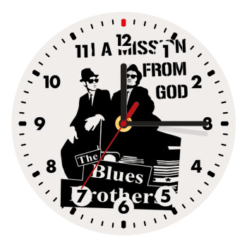 Blues brothers on a mission from God, Wooden wall clock (20cm)