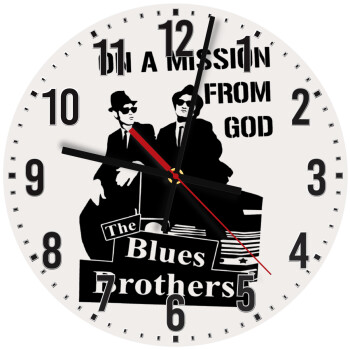 Blues brothers on a mission from God, Ρολόι τοίχου ξύλινο (30cm)