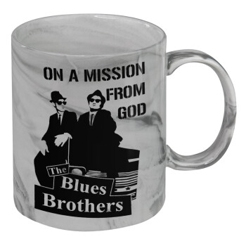 Blues brothers on a mission from God, Κούπα κεραμική, marble style (μάρμαρο), 330ml