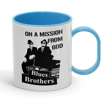 Blues brothers on a mission from God, Κούπα (πλαστική) (BPA-FREE) Polymer Μπλε για παιδιά, 330ml