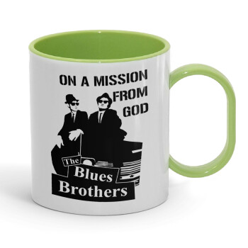Blues brothers on a mission from God, Κούπα (πλαστική) (BPA-FREE) Polymer Πράσινη για παιδιά, 330ml