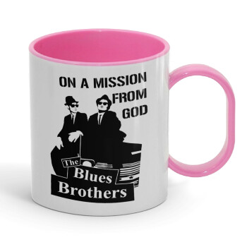 Blues brothers on a mission from God, Κούπα (πλαστική) (BPA-FREE) Polymer Ροζ για παιδιά, 330ml