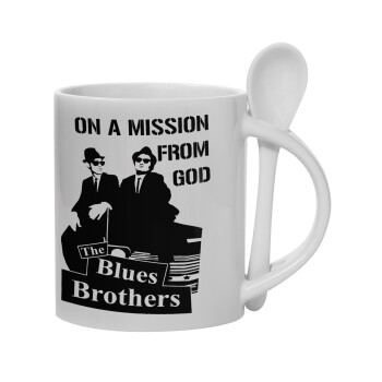 Blues brothers on a mission from God, Κούπα, κεραμική με κουταλάκι, 330ml (1 τεμάχιο)