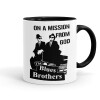 Blues brothers on a mission from God, Κούπα χρωματιστή μαύρη, κεραμική, 330ml