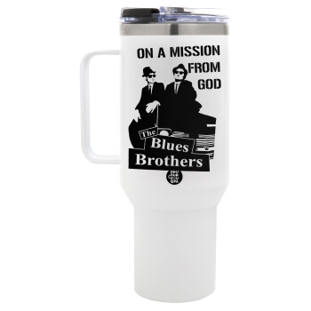 Blues brothers on a mission from God, Mega Stainless steel Tumbler with lid, double wall 1,2L