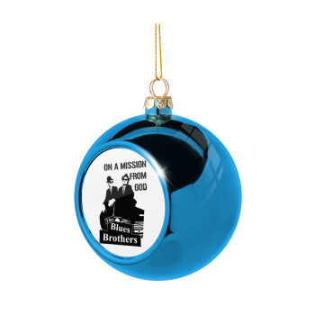 Blues brothers on a mission from God, Χριστουγεννιάτικη μπάλα δένδρου Μπλε 8cm