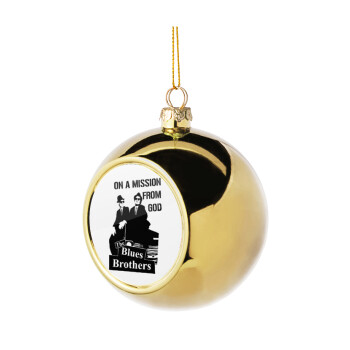 Blues brothers on a mission from God, Χριστουγεννιάτικη μπάλα δένδρου Χρυσή 8cm