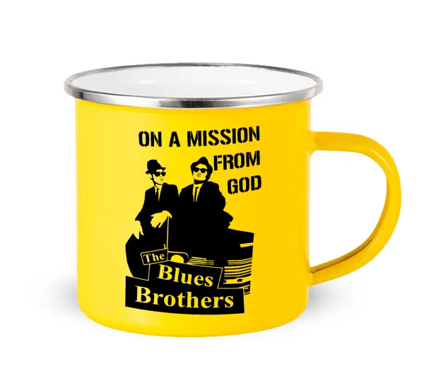 Blues brothers on a mission from God — Yellow Enamel Metallic Cup 360ml