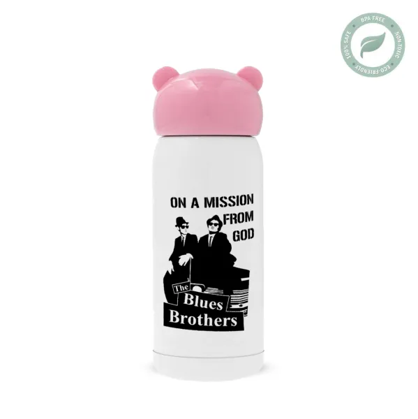 Blues brothers on a mission from God — Pink stainless steel thermal flask, 320ml