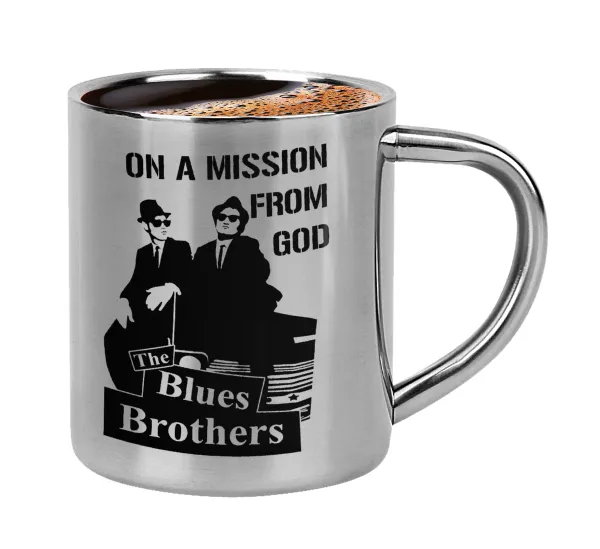 Blues brothers on a mission from God — Double-wall metal cup for espresso (220ml)