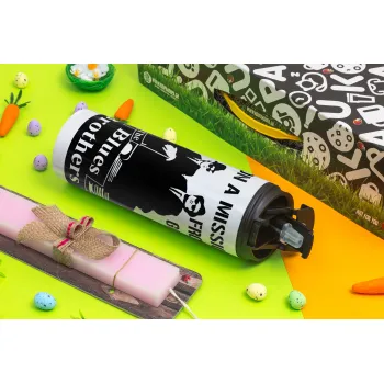 Blues brothers on a mission from God, Easter candle,Travel Tumbler 2 Lids, with metal straw & cleaning brush & aromatic flat candle (30cm) (PINK)