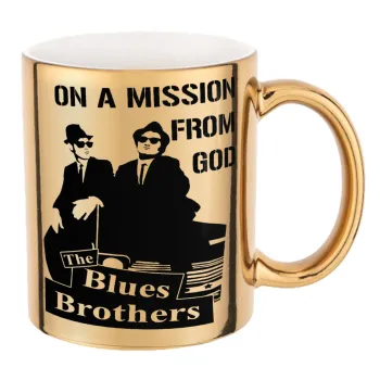Blues brothers on a mission from God, Mug ceramic, gold mirror, 330ml