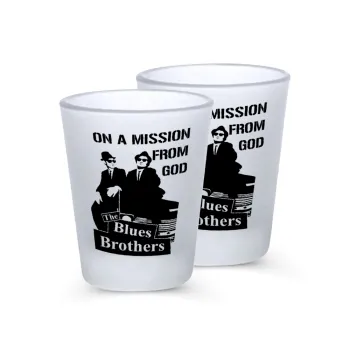 Blues brothers on a mission from God, Σφηνοπότηρα γυάλινα 45ml του πάγου (2 τεμάχια)