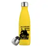 Yellow Stainless Steel Metallic Thermos, double-walled, 500ml