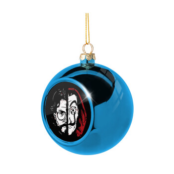 El Professor, Blue Christmas tree ball ornament 8cm