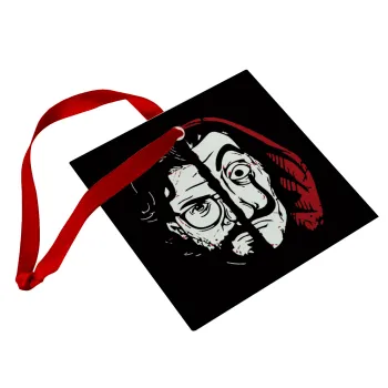 El Professor, Christmas ornament, glass square ornament 9x9cm