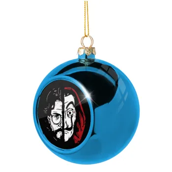 El Professor, Blue Christmas tree ball ornament 8cm