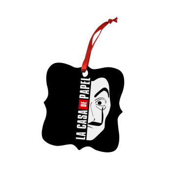 La casa de papel vertical, Στολίδι Χριστουγεννιάτικο στολίδι polygon ξύλινο 7.5cm