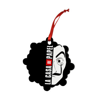 La casa de papel vertical, Christmas ornament snowflake wooden 7.5cm