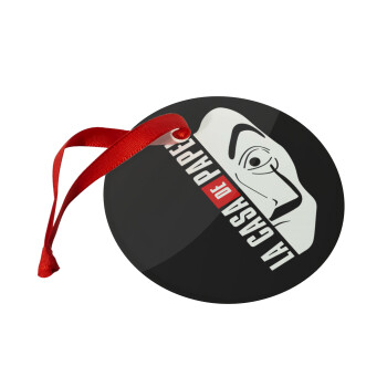 La casa de papel vertical, Christmas ornament glass 9cm