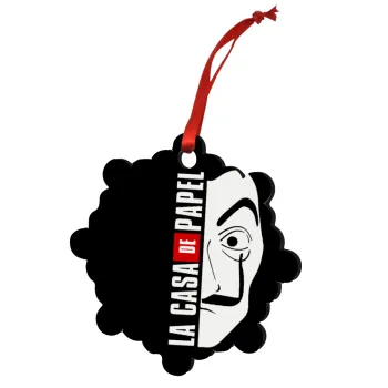 La casa de papel vertical, Στολίδι Χριστουγεννιάτικο στολίδι snowflake ξύλινο 7.5cm