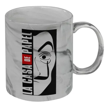 La casa de papel vertical, Mug ceramic marble style, 330ml