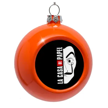 La casa de papel vertical, Orange Christmas tree ornament bauble 8cm