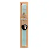 Easter Set, wooden keychain & aromatic flat Easter candle (30cm) (TURQUOISE)