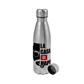 La casa de papel, Metallic water bottle, stainless steel, 750ml