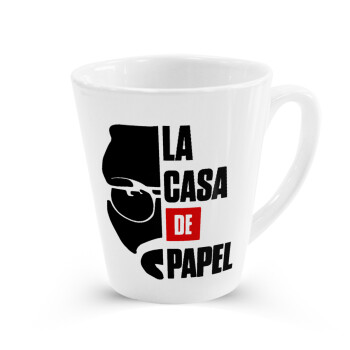 La casa de papel, Κούπα κωνική Latte Λευκή, κεραμική, 300ml
