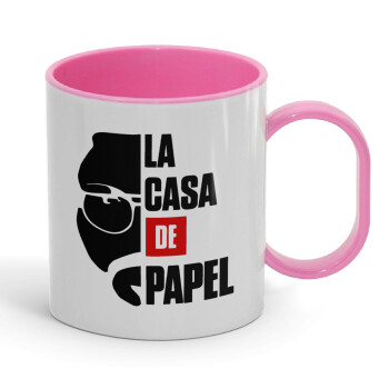 La casa de papel, Κούπα (πλαστική) (BPA-FREE) Polymer Ροζ για παιδιά, 330ml