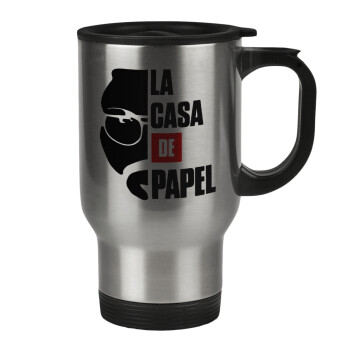 La casa de papel, Stainless steel travel mug with lid, double wall 450ml